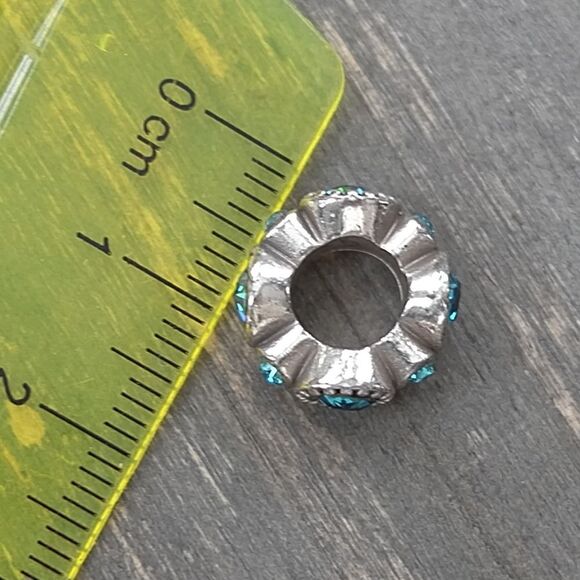 Brighton Halo Stargazer Spacer Charm Bead Zircon Blue Color Crystals - Picture 3 of 3